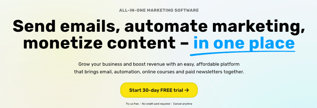 GetResponse homepage