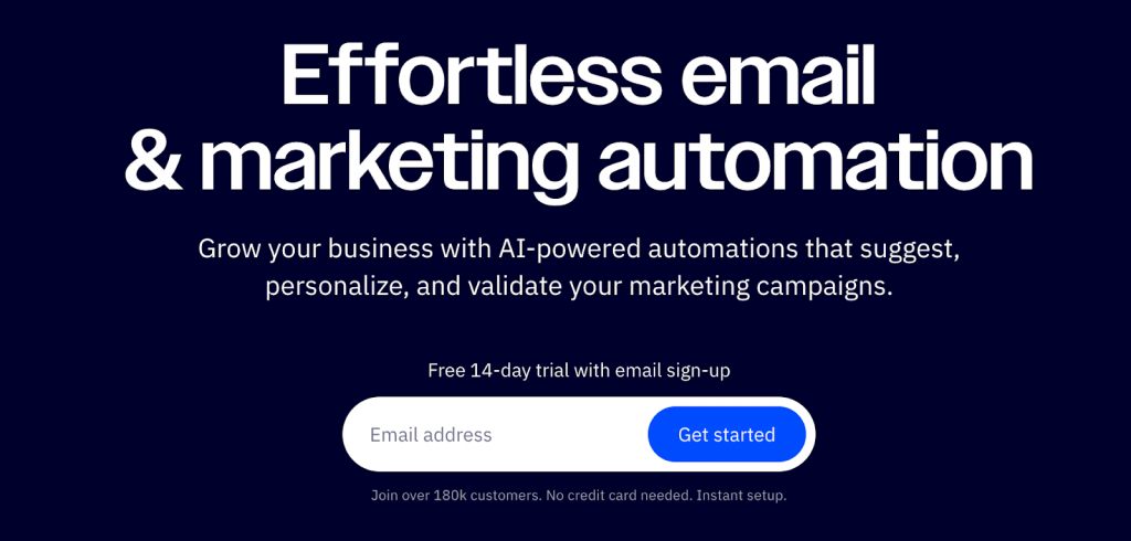 ActiveCampaign homepage