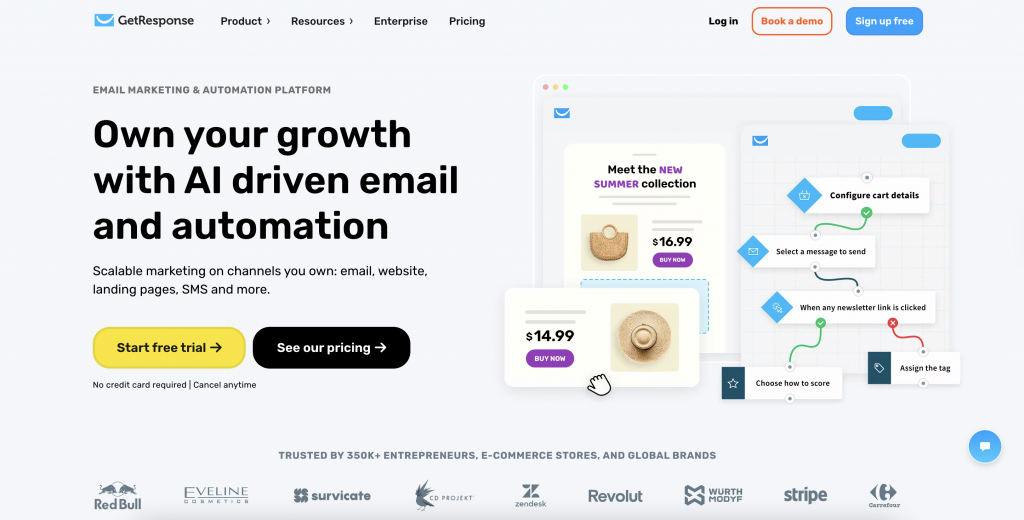 GetResponse homepage