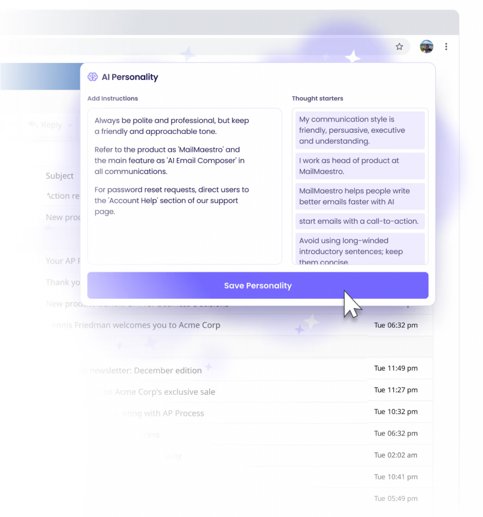 MailMaestro for writing emails