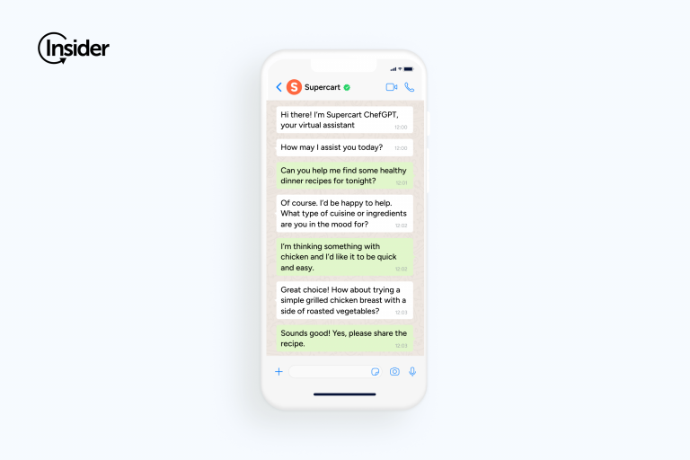 Illustration highlighting how conversational AI engages users and supports commerce interactions.