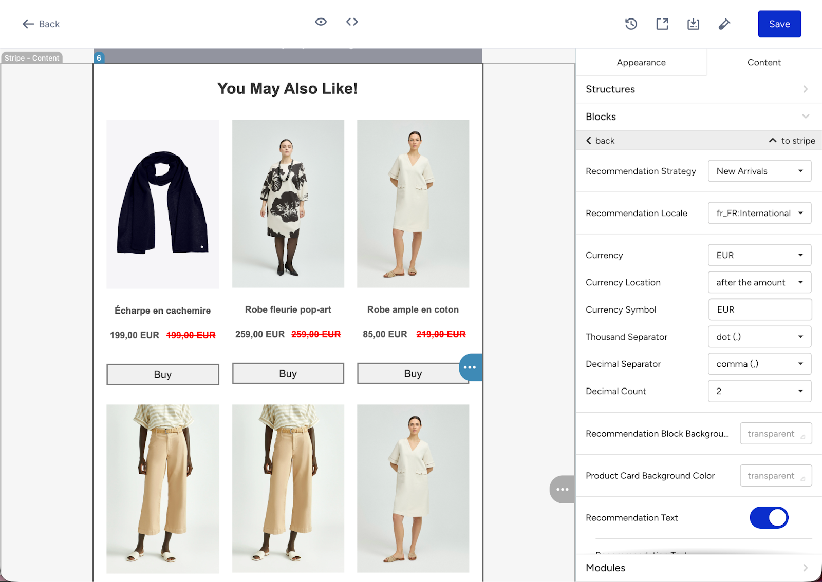 Insider One journey builder configured for market-specific localization and recommendations.