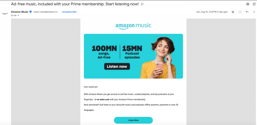 Amazon music email