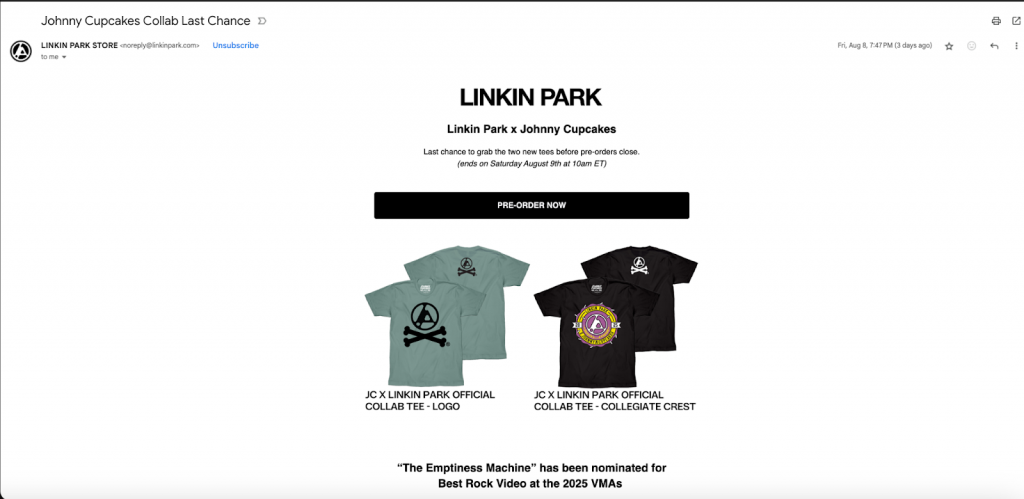 Linkin Park’s collaboration with Johnny Cupcakes