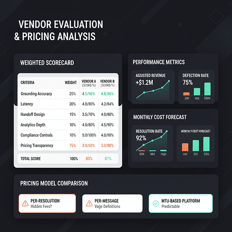 conversational commerce vendor evaluation dashboard